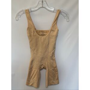 B38 Assets by Spanx tan shaping open bust bodysuit size large NWOT